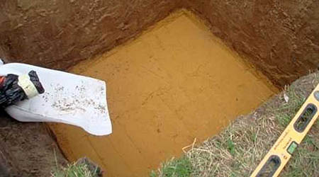 проливка и трамбовка песчаной подушки