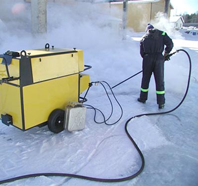 разморозка труб парогенератором